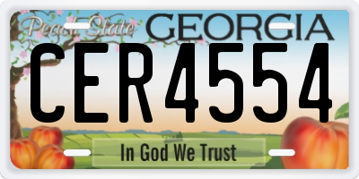 GA license plate CER4554