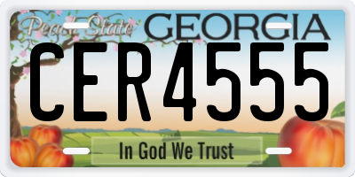 GA license plate CER4555