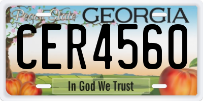 GA license plate CER4560