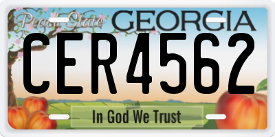 GA license plate CER4562