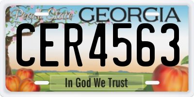 GA license plate CER4563