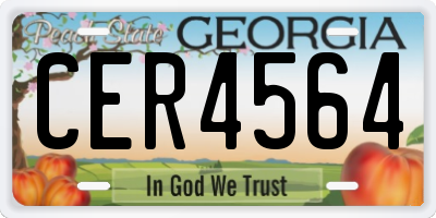 GA license plate CER4564
