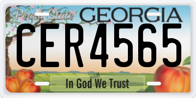 GA license plate CER4565