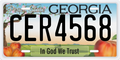 GA license plate CER4568