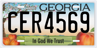 GA license plate CER4569