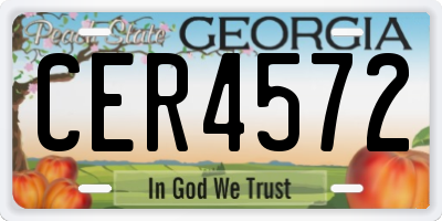 GA license plate CER4572