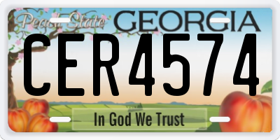 GA license plate CER4574
