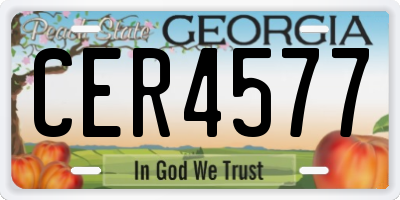 GA license plate CER4577