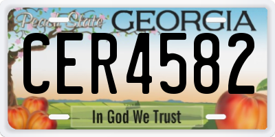GA license plate CER4582