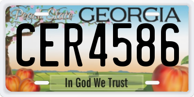 GA license plate CER4586
