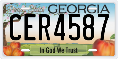 GA license plate CER4587