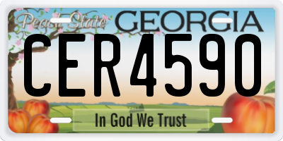 GA license plate CER4590