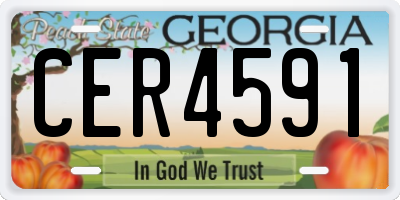 GA license plate CER4591