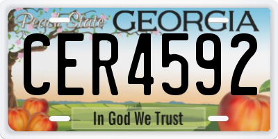GA license plate CER4592