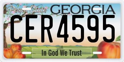 GA license plate CER4595