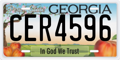 GA license plate CER4596