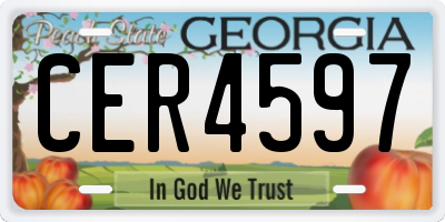 GA license plate CER4597