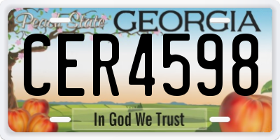 GA license plate CER4598