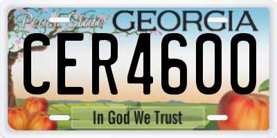 GA license plate CER4600