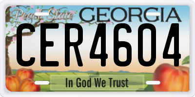 GA license plate CER4604