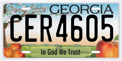 GA license plate CER4605