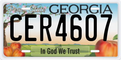 GA license plate CER4607