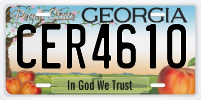 GA license plate CER4610
