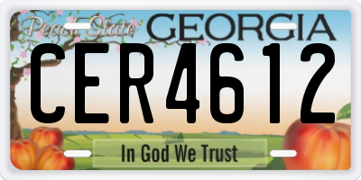 GA license plate CER4612