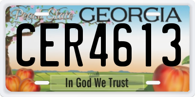 GA license plate CER4613