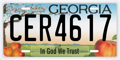 GA license plate CER4617