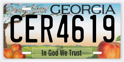 GA license plate CER4619