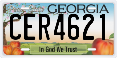 GA license plate CER4621