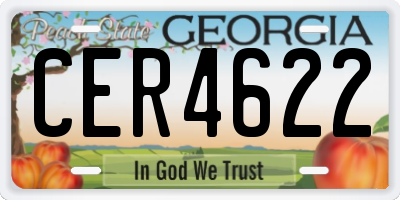 GA license plate CER4622