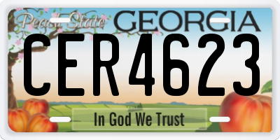 GA license plate CER4623