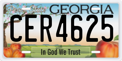 GA license plate CER4625