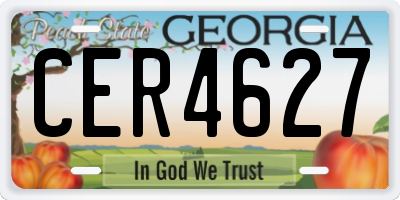 GA license plate CER4627