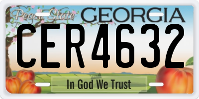 GA license plate CER4632