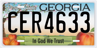 GA license plate CER4633