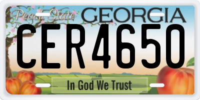 GA license plate CER4650