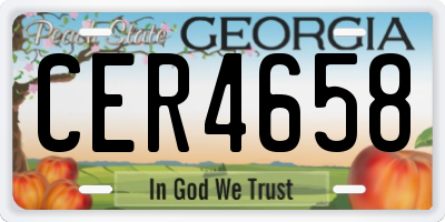 GA license plate CER4658