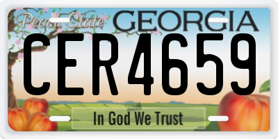 GA license plate CER4659