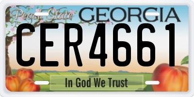 GA license plate CER4661