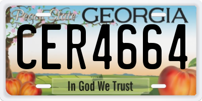 GA license plate CER4664