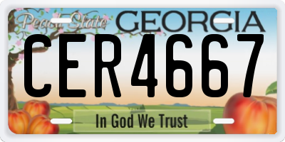 GA license plate CER4667