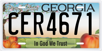 GA license plate CER4671