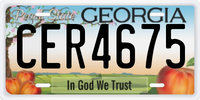 GA license plate CER4675