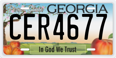 GA license plate CER4677