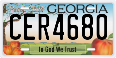 GA license plate CER4680