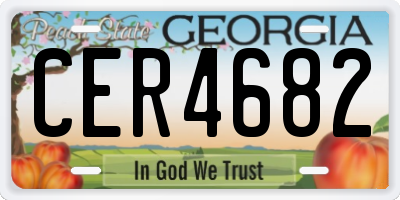 GA license plate CER4682