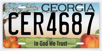 GA license plate CER4687